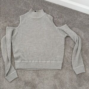 Divided Light Gray Off-the-Shoulder Sweater